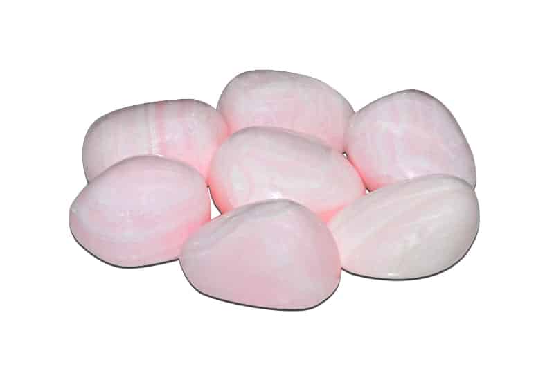 8 pink calcite grouped together