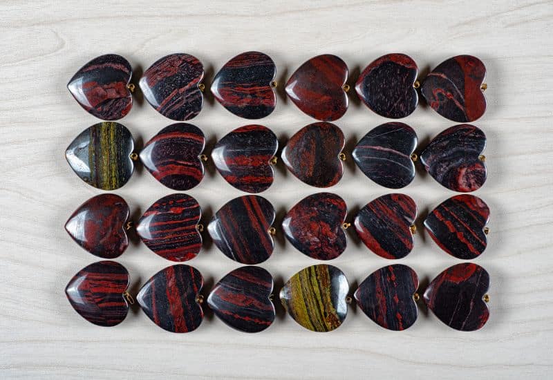 Red Tiger's Eye heart stone